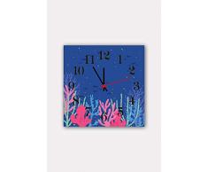 Bonamaison Horloge Murale en MDF, Multicolore, 30 x 30 cm
