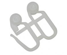 GARDINIA Anneaux de barre de tirage pour les modÃ¨les de tringles Ã rideaux GE et P2U, Paquets de 6, Plastique, Blanc