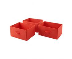 Tiroirs de rechange en tissu pour commode Ã 5 tiroirs en tissu AmazonBasics - rouge