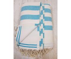 TML Fouta Ã Tissage, Coton, Rouge Rayures Blanches, Taille Unique