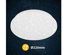 Briloner Leuchten 3388-016 LED, plafonnier avec dÃ©cor Ã©toilÃ©, 8 Watts, 900 lumens, 4 000 kelvins, Blanc, Rond, Ã 22 cm, 8 W, weiÃ