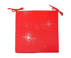 Soleil docre Dessus de Chaise, Polyester, Rouge, 40x40x3 cm