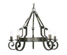 Oaks Lighting Carlisle Lustre 5 lumières Noir/or brossé