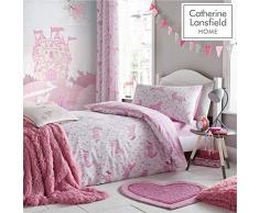 Catherine Lansfield Folk Parure de lit Simple Motif Licorne Rose