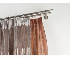 Double Tringle Ã rideaux: Ã 20 mm, L. 140 cm. en acier satinÃ© - complet