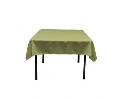 La Nappe CarrÃ©e en Lin Polyester en Popeline, Polyester, Dark Sage, 132 x 132 x 0.04 cm