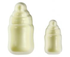 JEM 1102EP003 Lot de 2 Moule en Forme de Biberon pour Décoration de Gâteaux, Plastique, Blanc, 2 x 2 x 4 cm