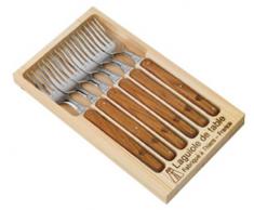 Laguiole Jean Dubost 97142 Coffret Bois Naturel 6 Fourchettes de Table