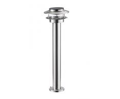 Wofi Lampadaire solaire, métal, intégré, 0.6 W en acier inoxydable brossé brut, 15 x 15 x 50 cm