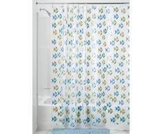 InterDesign 27797EU Rideau de Douche Fishy EVA Bleu/Vert 180 x 200 cm