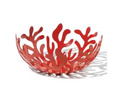 Alessi ESI01/21 Mediterraneo Porte-fruits en Acier Inoxydable Coloré à la Résine au Époxyde, Rouge, Ø 21 cm