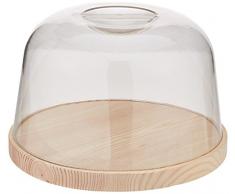 Fackelmann 30360 Cloche à Fromage Couvercle, 22cm, Bois et Transparent, 22 cm