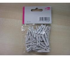 Efco Pinces Ã Linge, Bois, Blanc, 30Â mm, 40Â piÃ¨ces