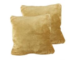 Amago 40132-70-A2 Taie doreiller, Sensation Cachemire, Sable, 50 x 50 cm, Lot de 2