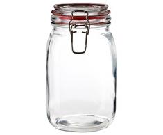 Premier Housewares Bocal en Verre carrÃ© Ã Couvercle Transparent 1 500 ML