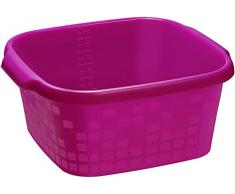 Rotho 1166303174 Cuvette carré Geometric 12l, Plastique, Rose, 45 x 35 x 25 cm