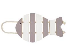 GÃ©nÃ©rique 927 Poisson Dessous de Plat Bois Taupe/Blanc 33 x 16 x 2 cm