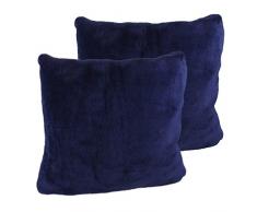 Amago 40133-05-A2 Taie doreiller, Sensation Cachemire, Marine, 50 x 50 cm, Lot de 2