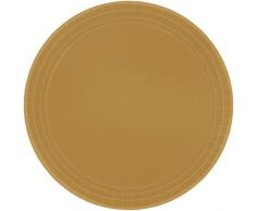 amscan 8 Assiettes (22,8Cm) Or