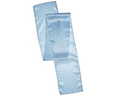 LinenTablecloth 14 x 108-Inch Satin Table Runner Baby Blue