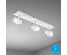 Briloner Leuchten 2861-036 Plafonnier LED orientables et pivotants 3 Spots GU10 460 LM 3000 K Blanc 5 W, Métal