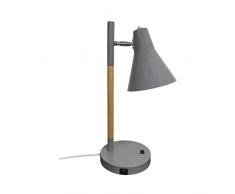 ZONS Sweden Lampe À Poser Ø18xH46cm 3 Couleurs avec Prise USB Gris
