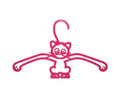 Mondex AST190-00 3 Cintres pour Enfant en Plastique Chat Rose