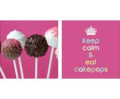 Pro Art glaset2d843791 Mix & Match Cakepops Lot de 2 impressions sous verre 20 x 20 cm