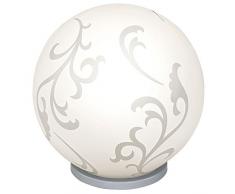 EGLO 90744 Lampe de table, Verre, Acier, E27, Blanc