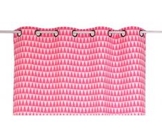 Linder Rideau Motifs GÃ©omÃ©triques Ã Oeillets Polyester Rose 135 x 260 cm