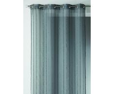 Home Maison HM6966300 Voilage à Rayures Verticales Effet Laine Anthracite 140 x 260 cm