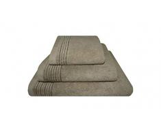 Home Juliet - Lot 3 Serviettes Eponge, 33x50 cm Serviette invité, 50x100 e Maxi Drap de Bain 100x150 cm, Couleur Gris
