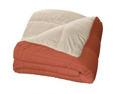 Bleu CÃ¢lin Couette Couvre-Lit 2 Personnes Microfibre, Bicolore Orange Terracotta / Chamois, 220x240 cm, RM40TC0