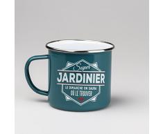 LES BONS GARS 04208000015 Tasse Jardinier-04208000015, MÃ©tal, Bleu, 9,5 cm