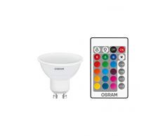 Osram LED Star+PAR16 RGBW Lampe Ã RÃ©flecteur, Gu10, IntensitÃ© Variable Et ContrÃ´le Des Couleurs Par TÃ©lÃ©commande, Remplace 25 Watts, Angle De Faisceau 120Â°, Blanc Chaud - 2700 Kelvin, Pack De 6