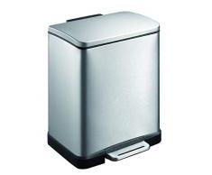 EKO E-Cube Poubelle à Pédale Métal Inox 26 x 29 x 36 cm 12 litres