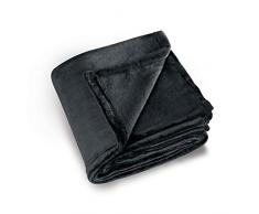 Linder 5047/19/841 Plaid Doux Polyester Noir 136 x 180 cm