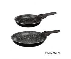 JJA 135110 Set 2 POELES 20/26CM Pierre + POIGNEES Amovibles, Autre