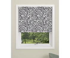 DEBEL 120Â x 175Â cm 100% Polyester Zebra Store Enrouleur occultant, Noir/Blanc Parent, Tissu, Noir/Blanc, 80 x 175 cm