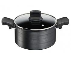 Tefal G12444 Titanium Fusion Faitout 20 cm (Titanium Extra Anti-AdhÃ©sif RevÃªtement Hard Fusion ExtÃ©rieur Tous feux dont induction Noir