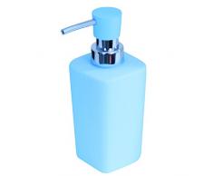 MSV 140914 Haïti Distributeur Savon Céramique Bleu Clair 6,5 x 6,5 x 15,5 cm