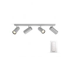 Philips Hue White Ambiance BURATTO Barre de Spots 4 X 5,5 W - Aluminium (tÃ©lÃ©commande incluse)