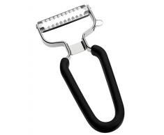 Lurch Super Éplucheur Économe pour Fruits et légumes avec poignée Soft Touch, Acier Inoxydable, Noir, 13 x 6 x 1 cm