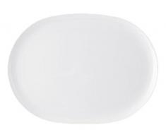 H&H Plat Ovale Ã Servir, 30Â cm, mÃ©lamine, Blanc