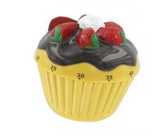 Zenker 41943 Minuteur mÃ©canique cupcake, minuteur, minuteur de cuisine, Plastique, Jaune, Brun, 7,5 x 7,5 cm