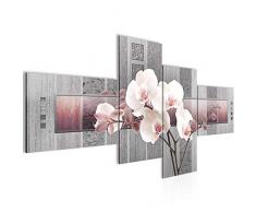 Tableau decoration murale Fleurs dorchidÃ©e 200 x 100 cm - XXL Impression sur Toile Salon Appartment 4 Parties - prÃªt Ã accrocher - 204641c