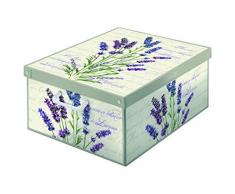 Kanguru Boîte de rangement parfumé en carton recyclable Lavande pour ranger vêtements, armoire, joutes, blanc/mauve/vert grand/large dimension 50 x 39 x 24 cm