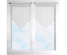 LOVELY CASA Donna Paire Brise BISE Voilage, Polyester, Gris