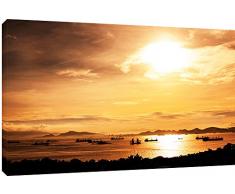 MOOL Toile Murale Motif Coucher ThaÃ¯lande Art Print, Orange, Grand, 32Â x 56Â cm