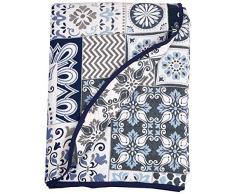 VIALMAN Couvre-lit, Bleu, Lit 150Â cm